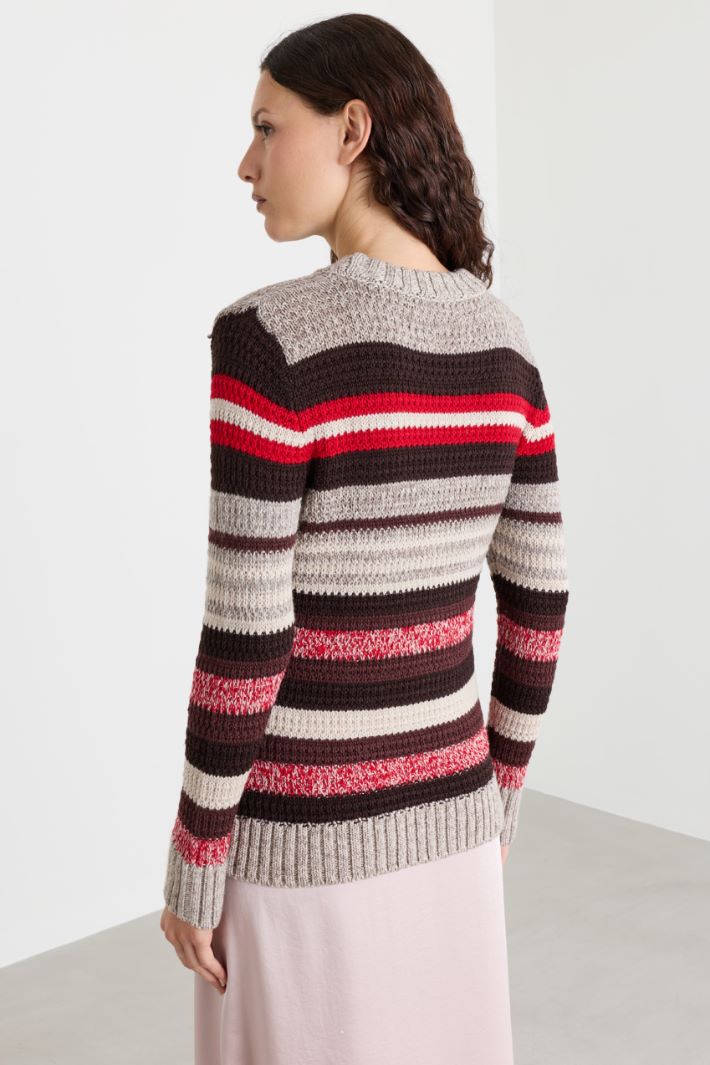 Rib-knit jumper - BORDEAUX BEIGE - Intrend - 4