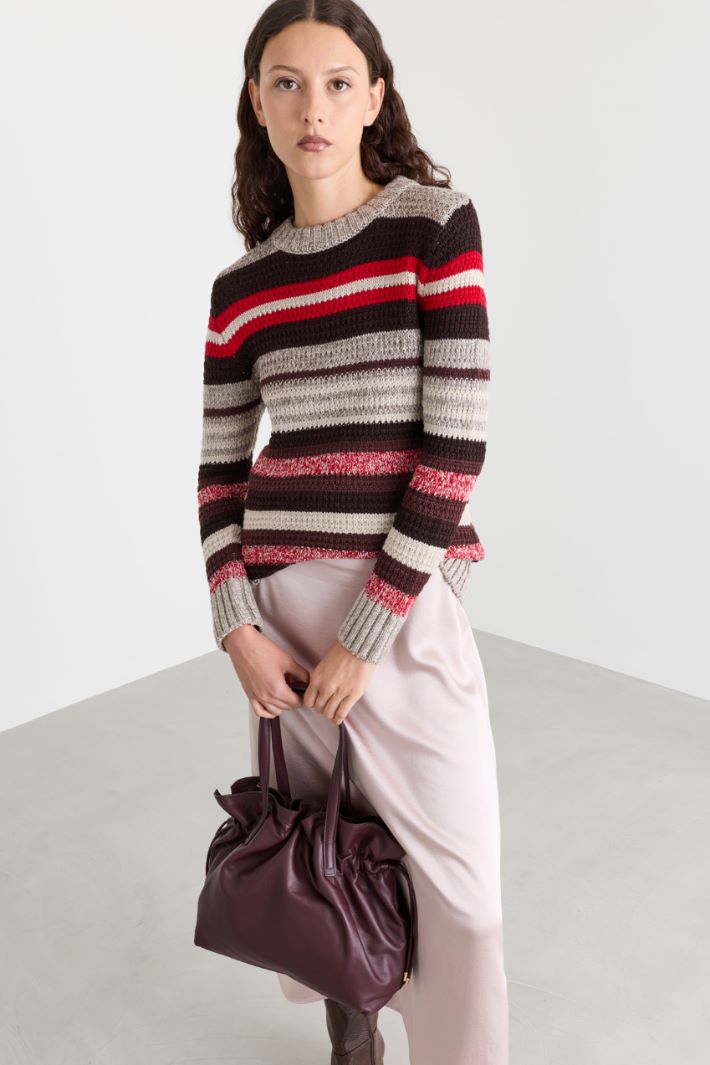 Rib-knit jumper - BORDEAUX BEIGE - Intrend - 2