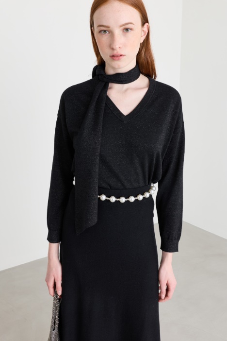 Pull oversize avec écharpe - Intrend