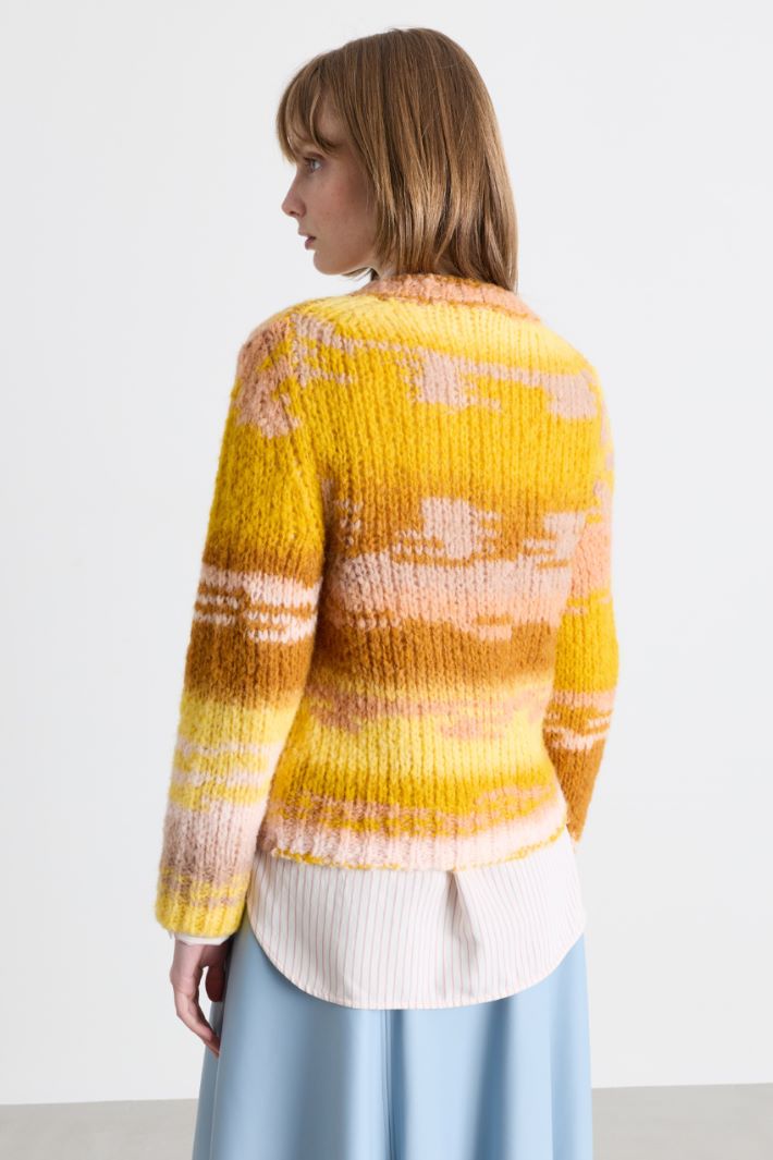 Multicoloured Jumper - ORANGE - Intrend - 4
