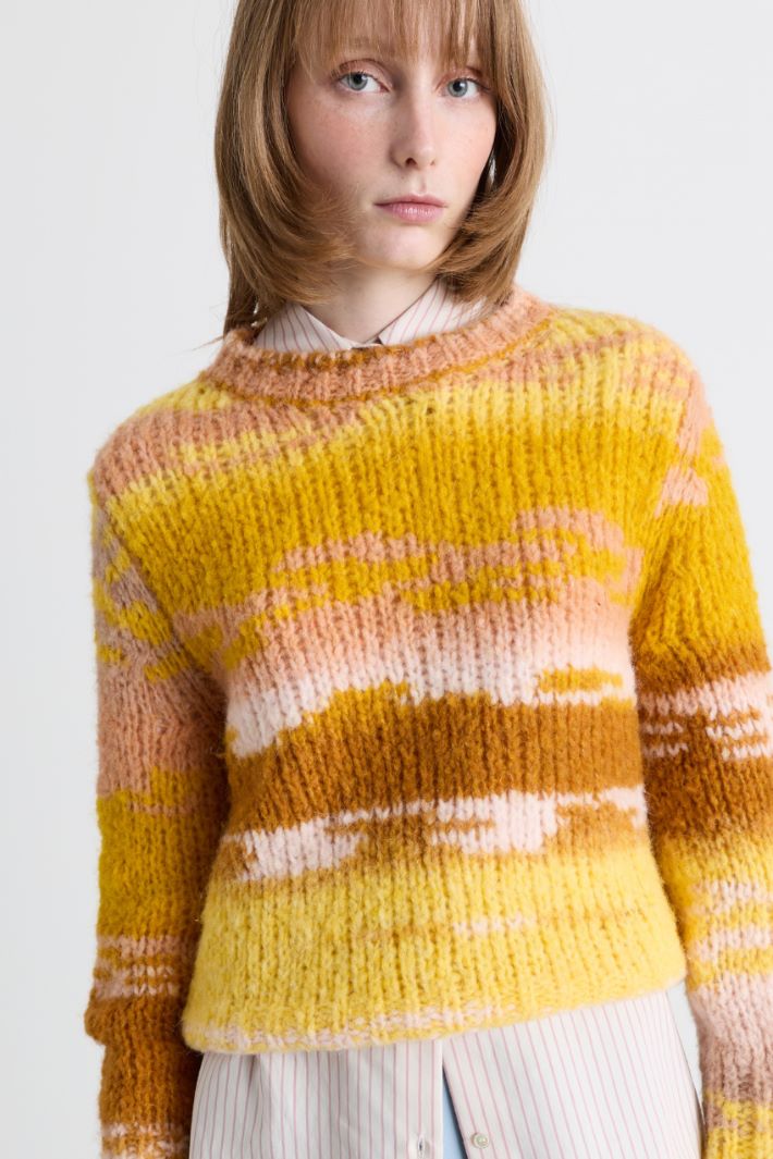 Multicoloured Jumper - ORANGE - Intrend - 3