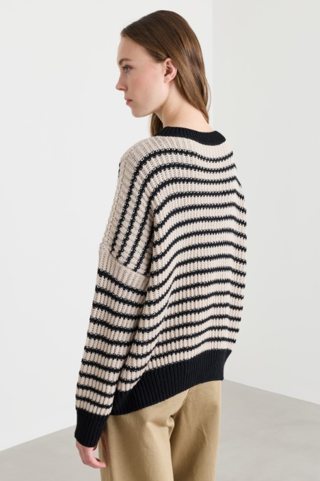 Maglia crop in lana a costa inglese