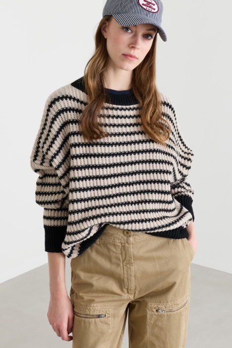 Fisherman's rib crop jumper - Intrend