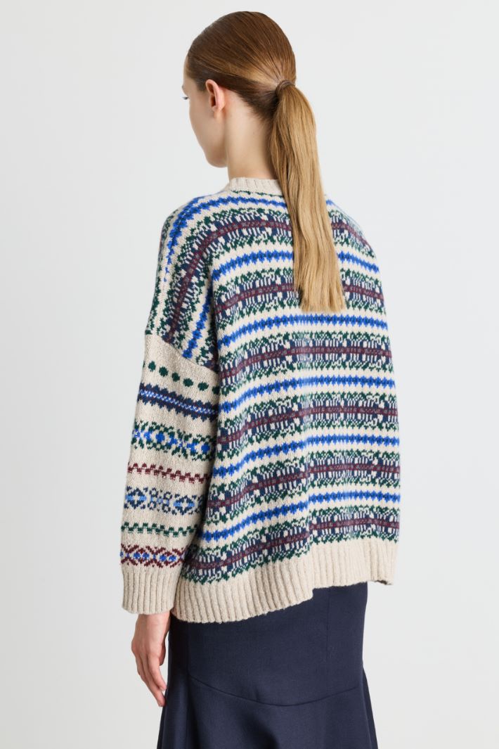 Jacquard jumper - BEIGE - Intrend - 4