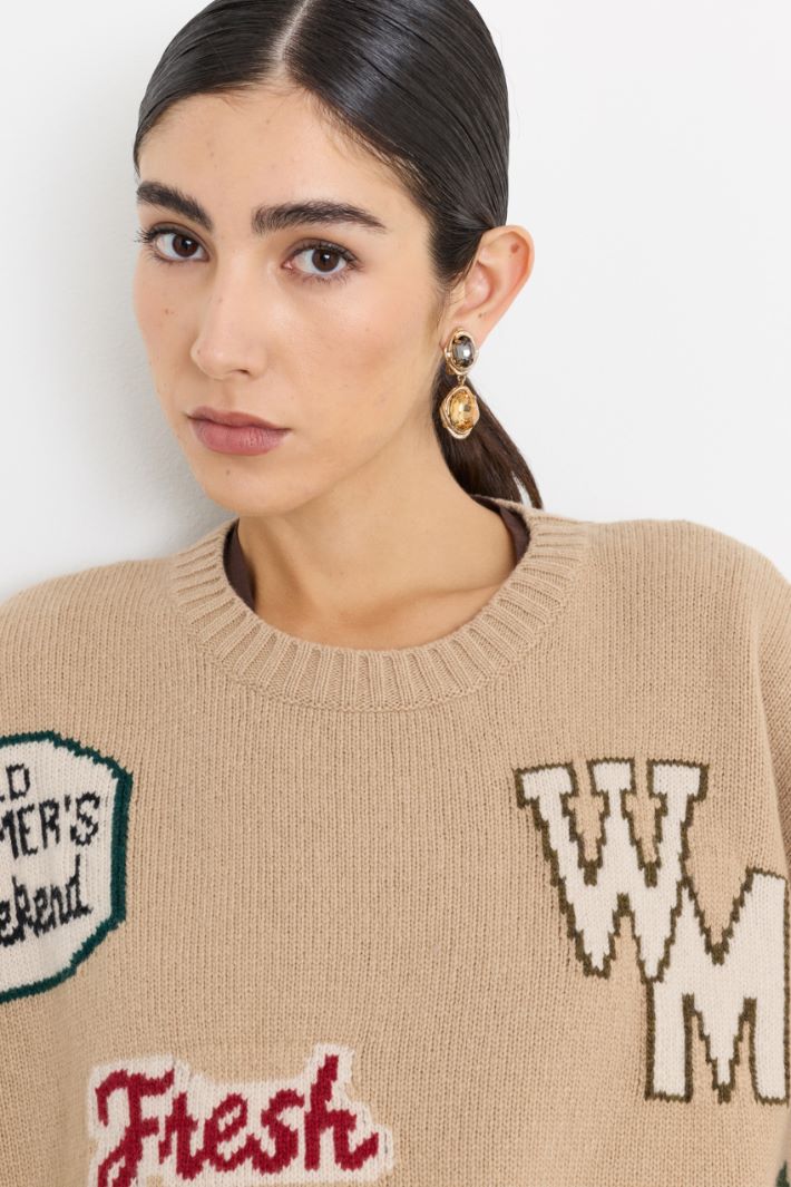 Maglia over con intarsio - CAMMELLO - Intrend - 3