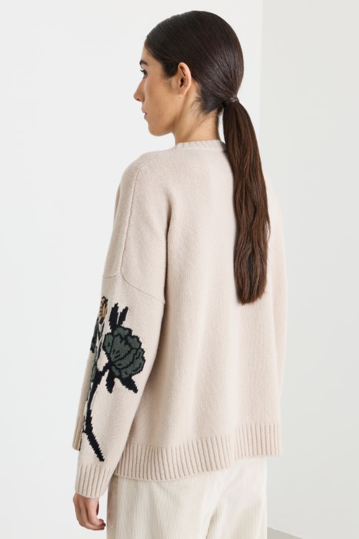 Pull oversize à intarsia - BLANC - Intrend - 4