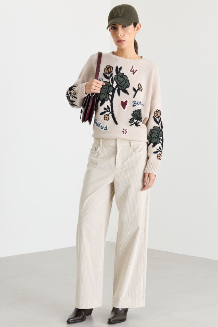 Pull oversize à intarsia - BLANC - Intrend