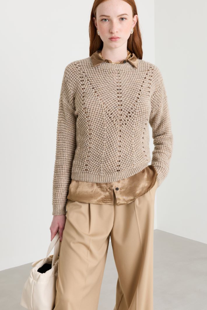 Lurex-Pullover - BEIGE - Intrend - 2