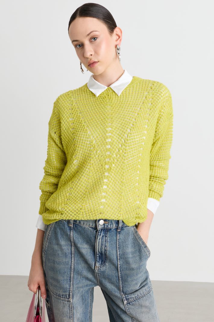 Pull à lurex - JAUNE - Intrend - 2