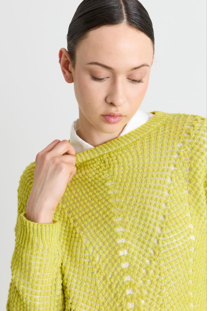 Pull à lurex - JAUNE - Intrend - 3