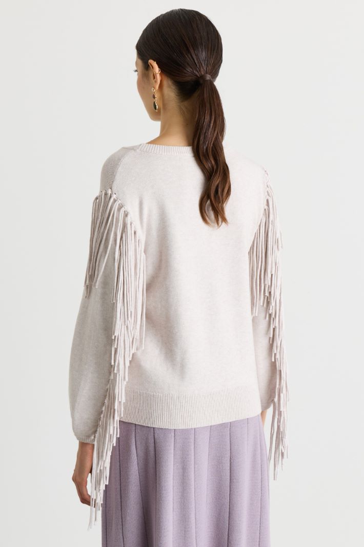 Maglia con frange - BEIGE - Intrend - 4