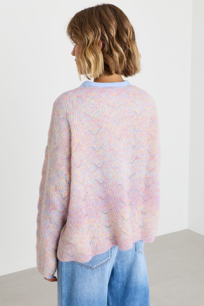Jacquard-Pullover mit Bogenkante - ROSA - Intrend - 4