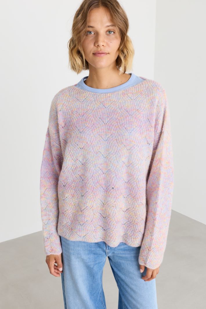 Jacquard-Pullover mit Bogenkante - ROSA - Intrend - 2