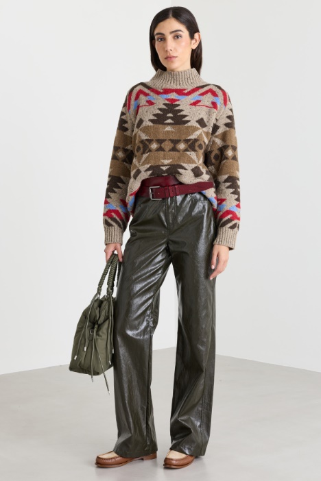 Jacquard-Rollkragenpullover - Intrend