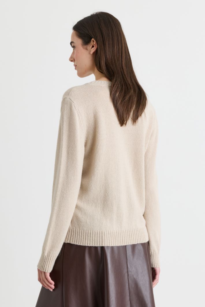 Intarsia-knit jumper - BEIGE - Intrend - 4