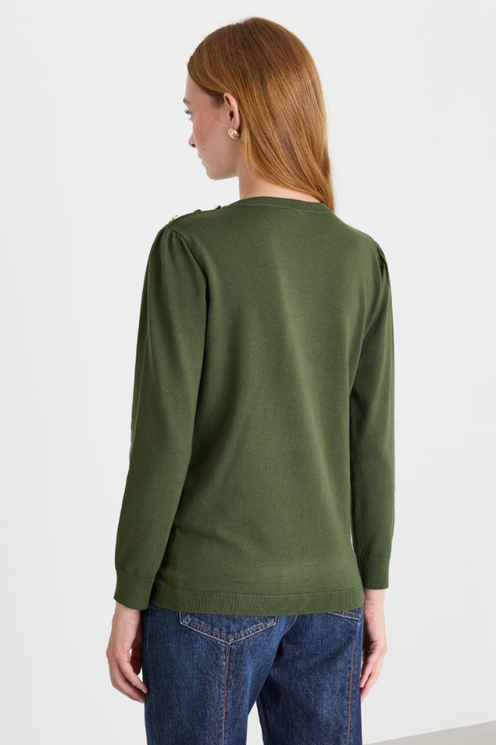 Three-quarter-sleeve top - GREEN - Intrend - 4