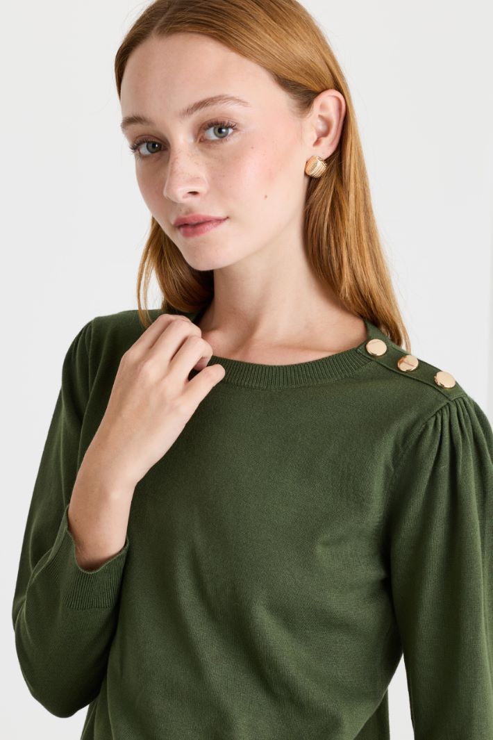 Three-quarter-sleeve top - GREEN - Intrend - 3