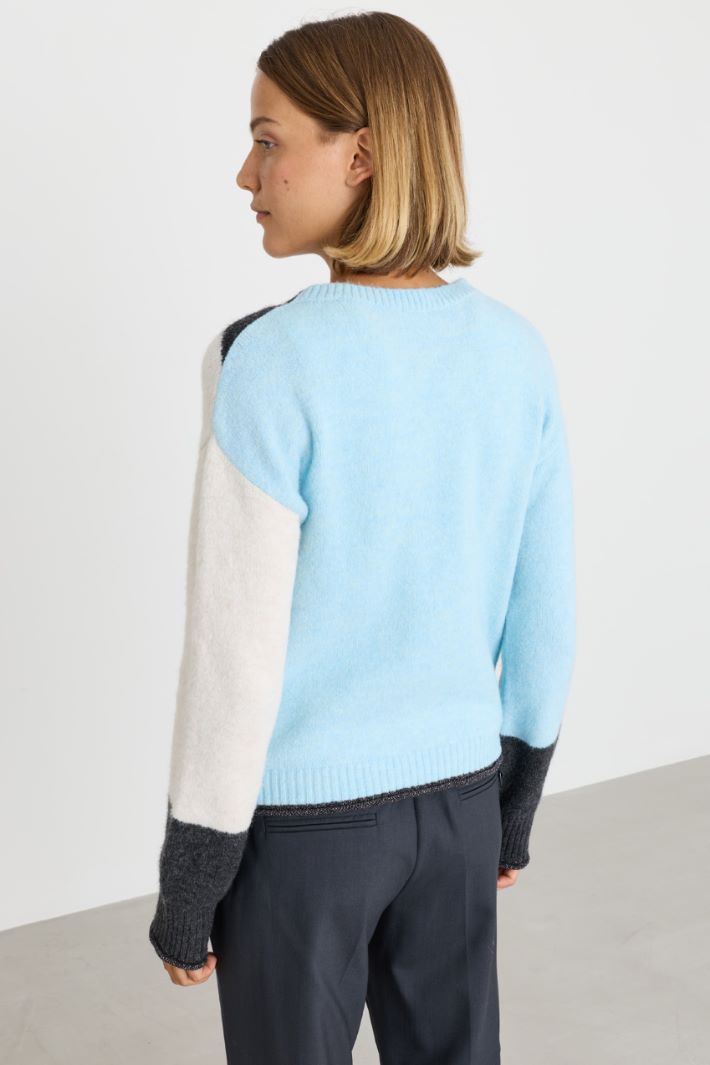 Dropped-shoulder jumper - LIGHT BLUE - Intrend - 4