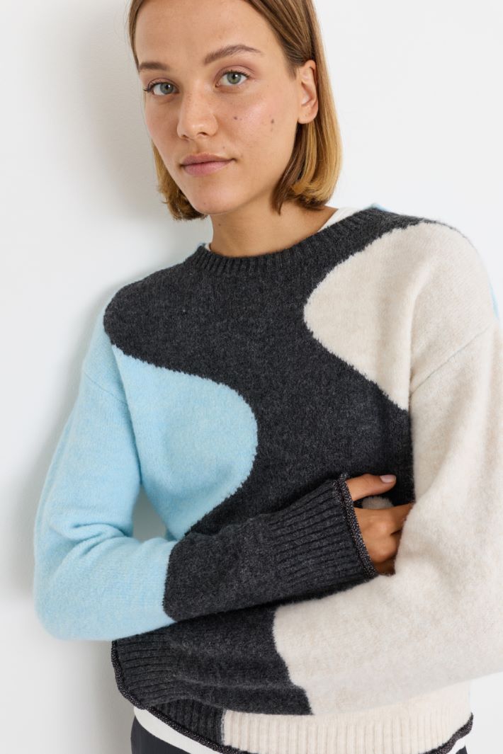 Dropped-shoulder jumper - LIGHT BLUE - Intrend - 3