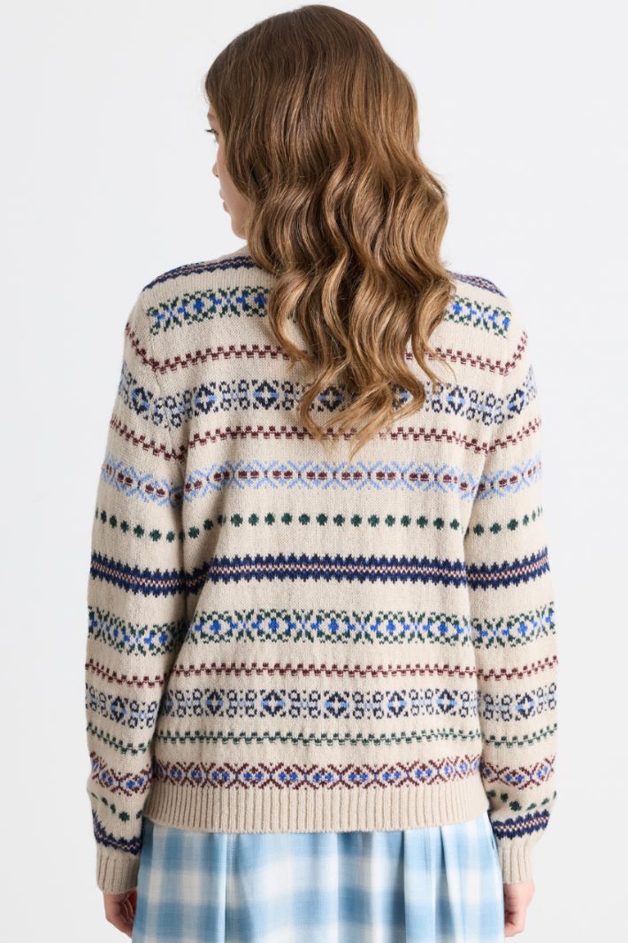 Jacquard-Pullover - BEIGE BLAU - Intrend - 4