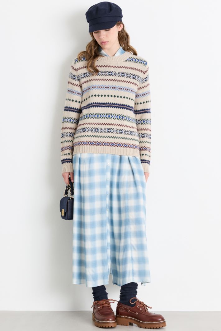 Jacquard-Pullover - BEIGE BLAU - Intrend