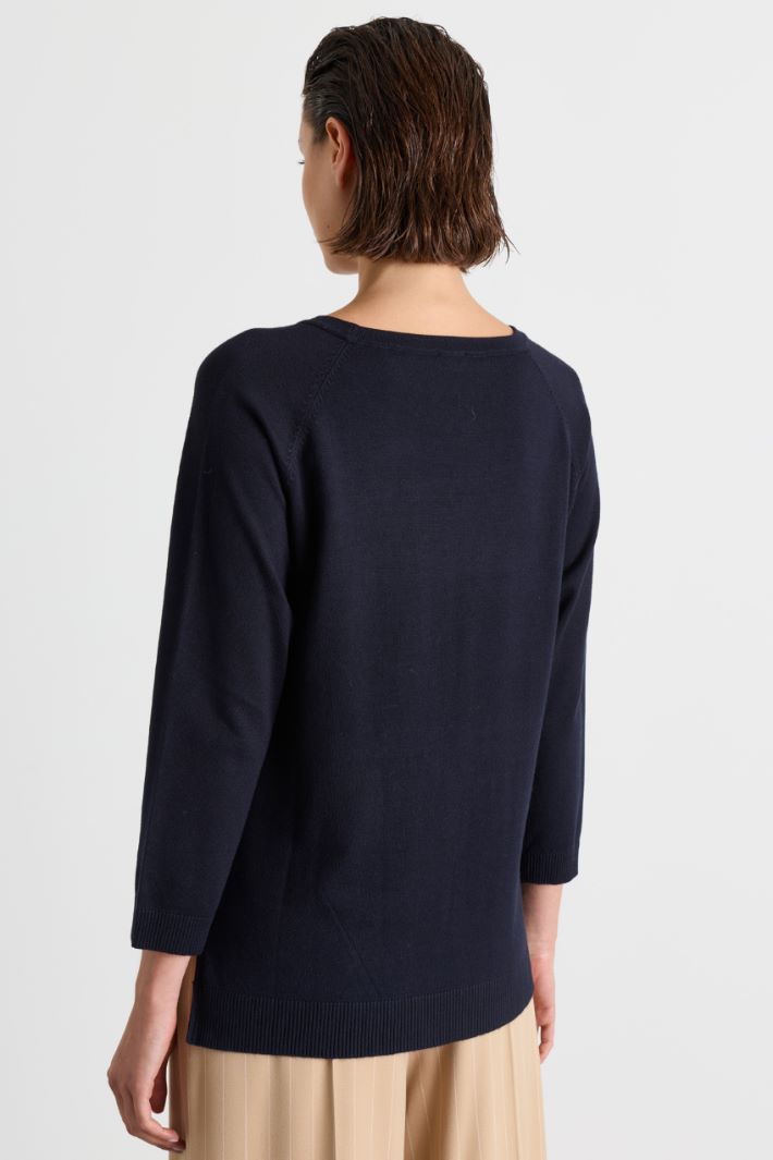 Maglia dritta con manica a tre quarti - BLU - Intrend - 4