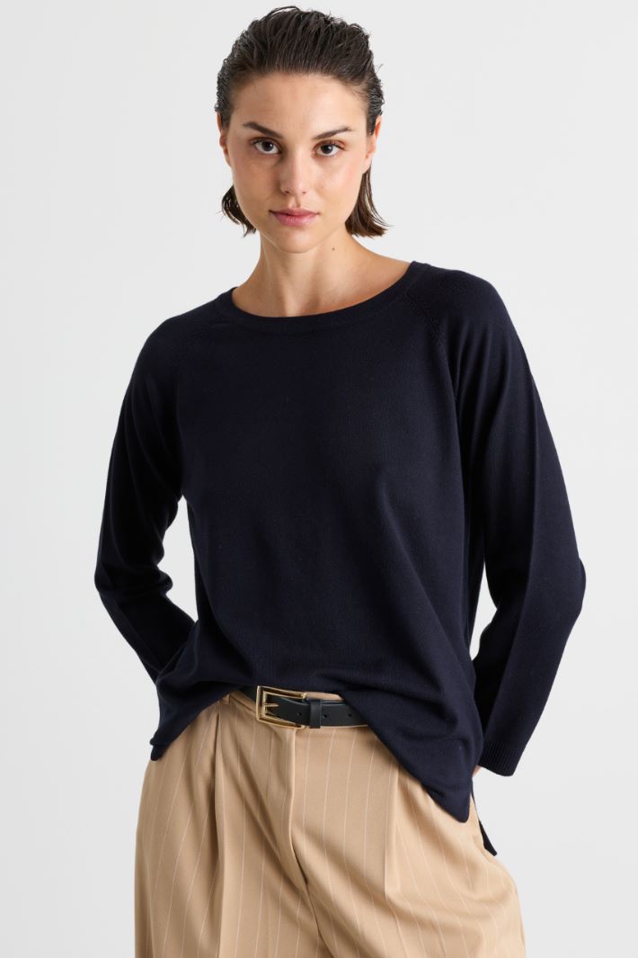 Maglia dritta con manica a tre quarti - BLU - Intrend - 2
