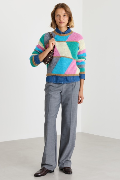 Weicher Strickpullover mit Intarsienmuster - Intrend