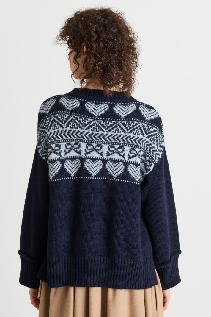Intarsia Jumper - BLUE LIGHT BLUE  - Intrend - 4