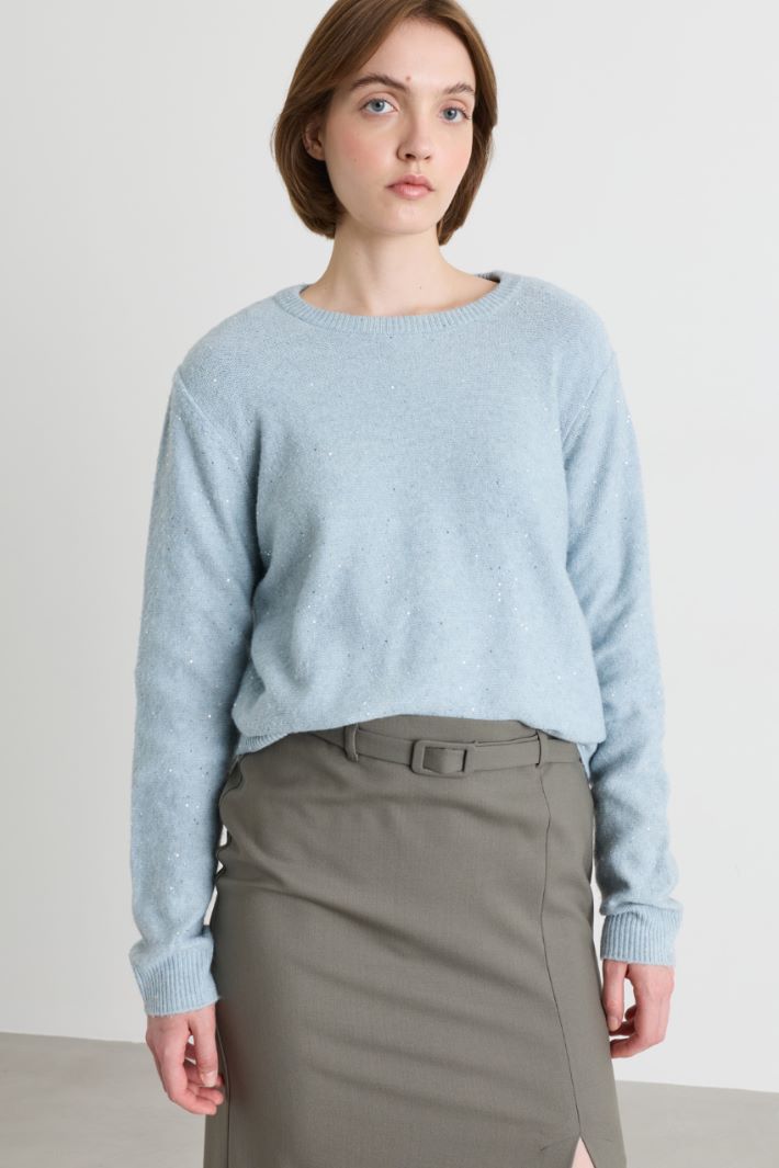 Sequin Jumper - LIGHT BLUE - Intrend - 2