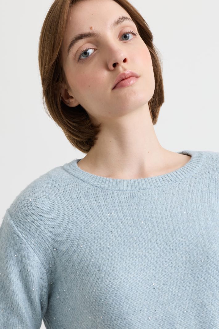 Sequin Jumper - LIGHT BLUE - Intrend - 3