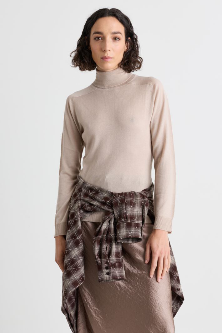 Enganliegender Rollkragenpullover - BEIGE - Intrend - 2