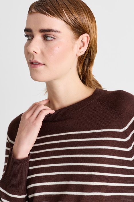 Maglia girocollo in misto lana