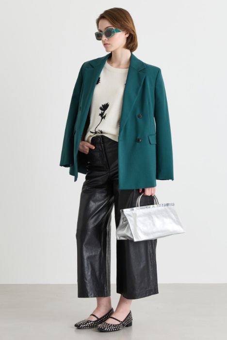Wide-leg leather trousers - Intrend