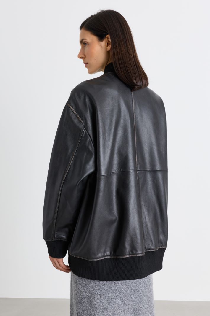 Oversized bomber jacket - BLACK - Intrend - 4