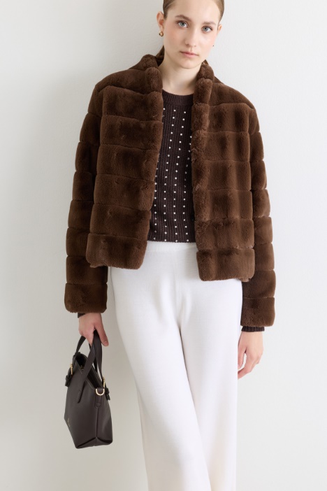 Flared jacket in a soft, warm fabric - Intrend