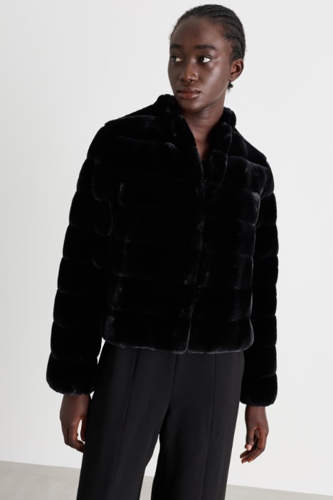 Flared jacket in a soft, warm fabric - Intrend