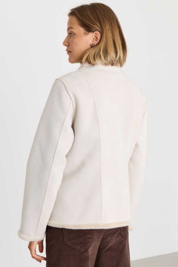 Giacca dritta con zip - BEIGE - Intrend - 4
