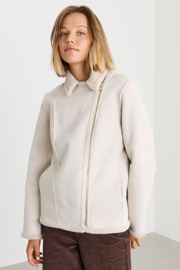 Giacca dritta con zip - BEIGE - Intrend - 2