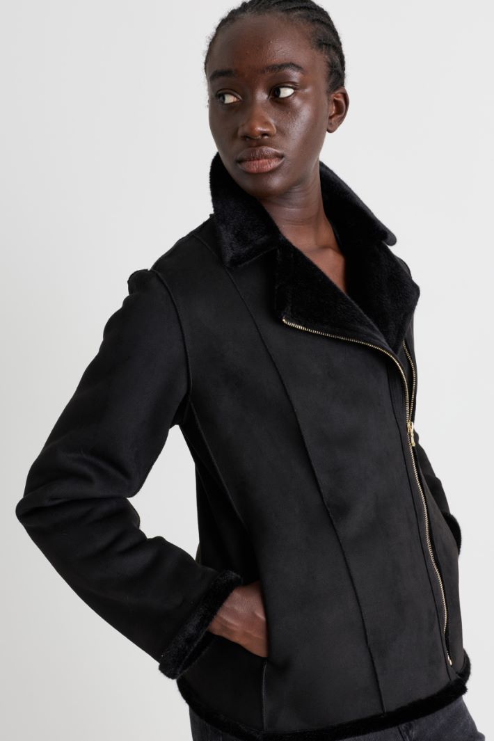 Giacca dritta con zip - NERO - Intrend - 3
