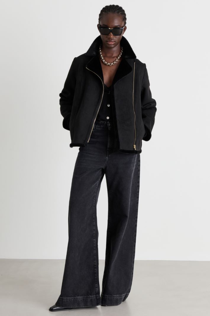 Giacca dritta con zip - NERO - Intrend