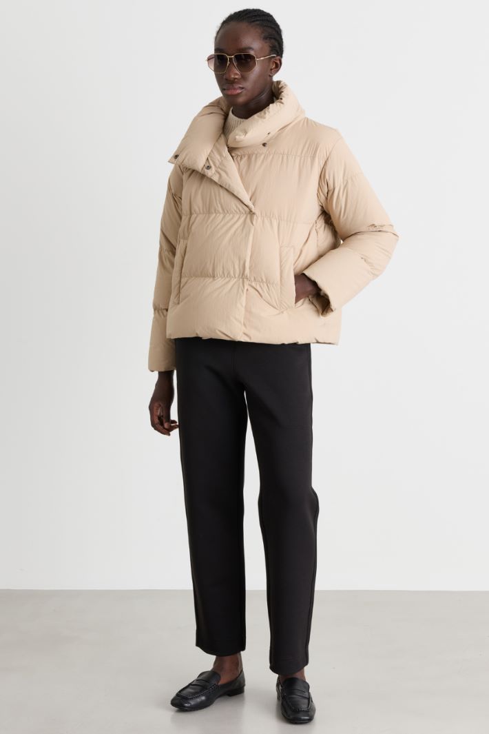 Short water-repellent padded jacket - BEIGE - Intrend