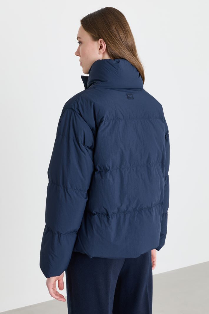 Short water-repellent padded jacket - BLUE - Intrend - 4