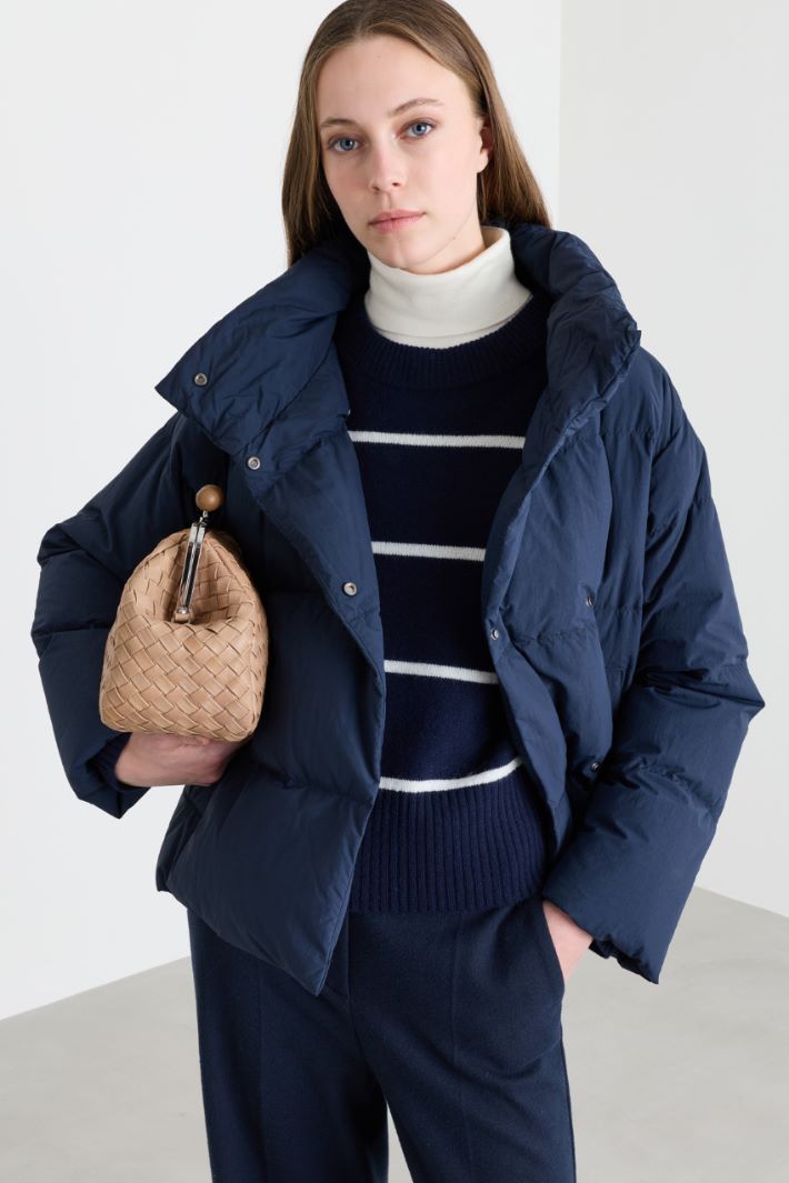 Short water-repellent padded jacket - BLUE - Intrend - 2