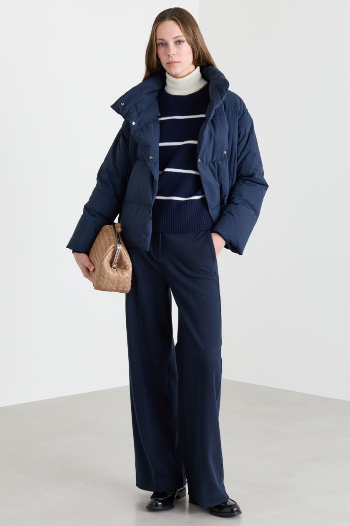 Short water-repellent padded jacket - BLUE - Intrend