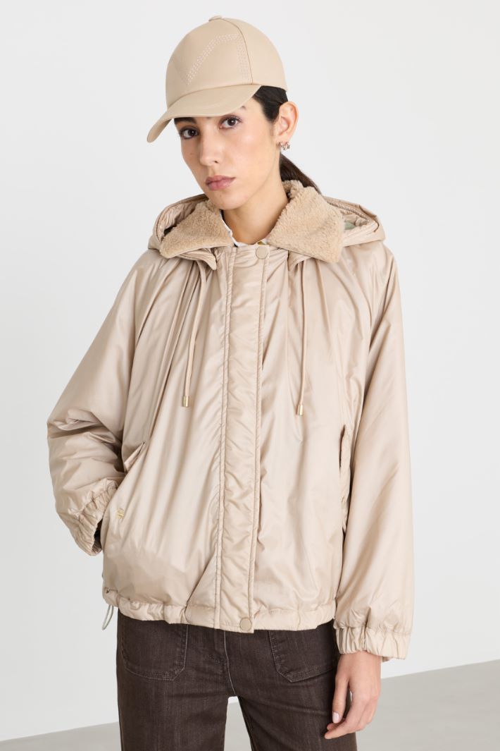 Reversible Water-Repellent Canvas Jacket - BEIGE - Intrend - 2