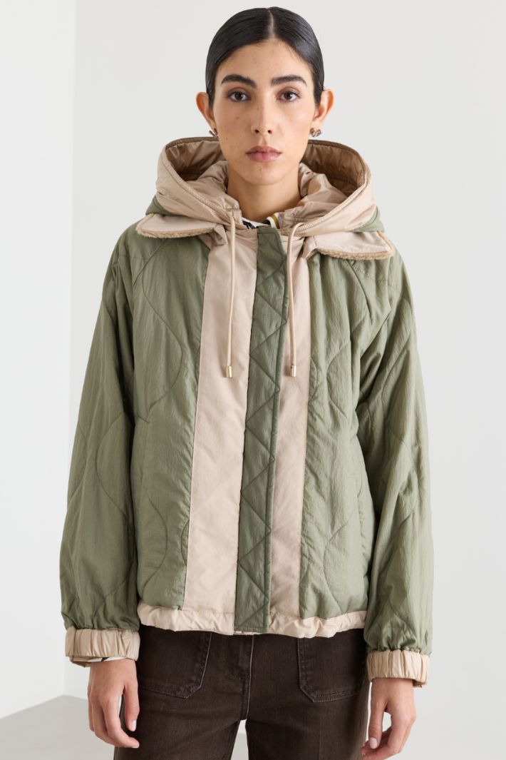 Reversible Water-Repellent Canvas Jacket - BEIGE - Intrend - 4