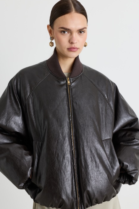 Bomber crop in jersey spalmato