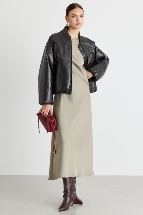 Bomber crop in jersey spalmato - Intrend