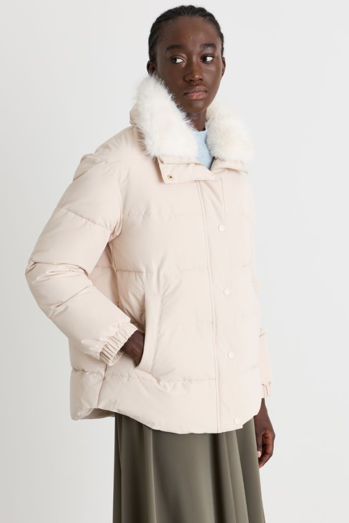 Technical taffeta padded jacket - IVORY - Intrend - 2
